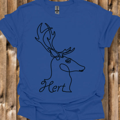 Cerf dessin au trait noir T-shirt tendance 
