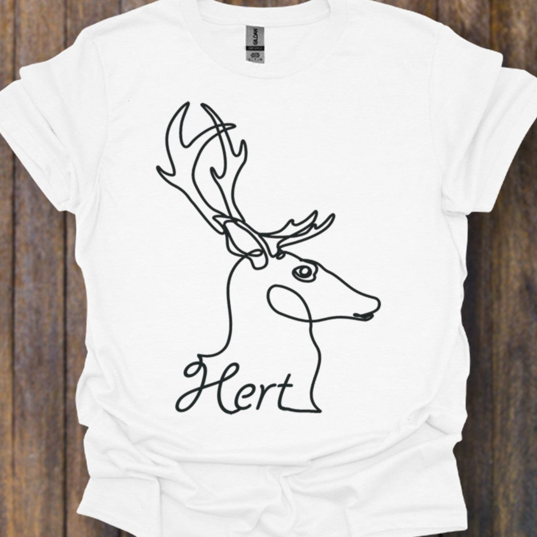 Deer line drawing black timeless T-shirt