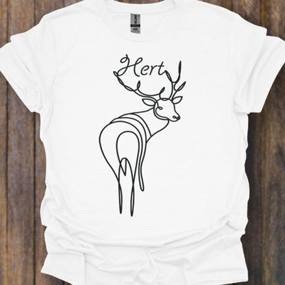 Cerf debout dessin au trait noir T-shirt intemporel 