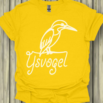 IJsvogel lijntekening wit trendy T-shirt