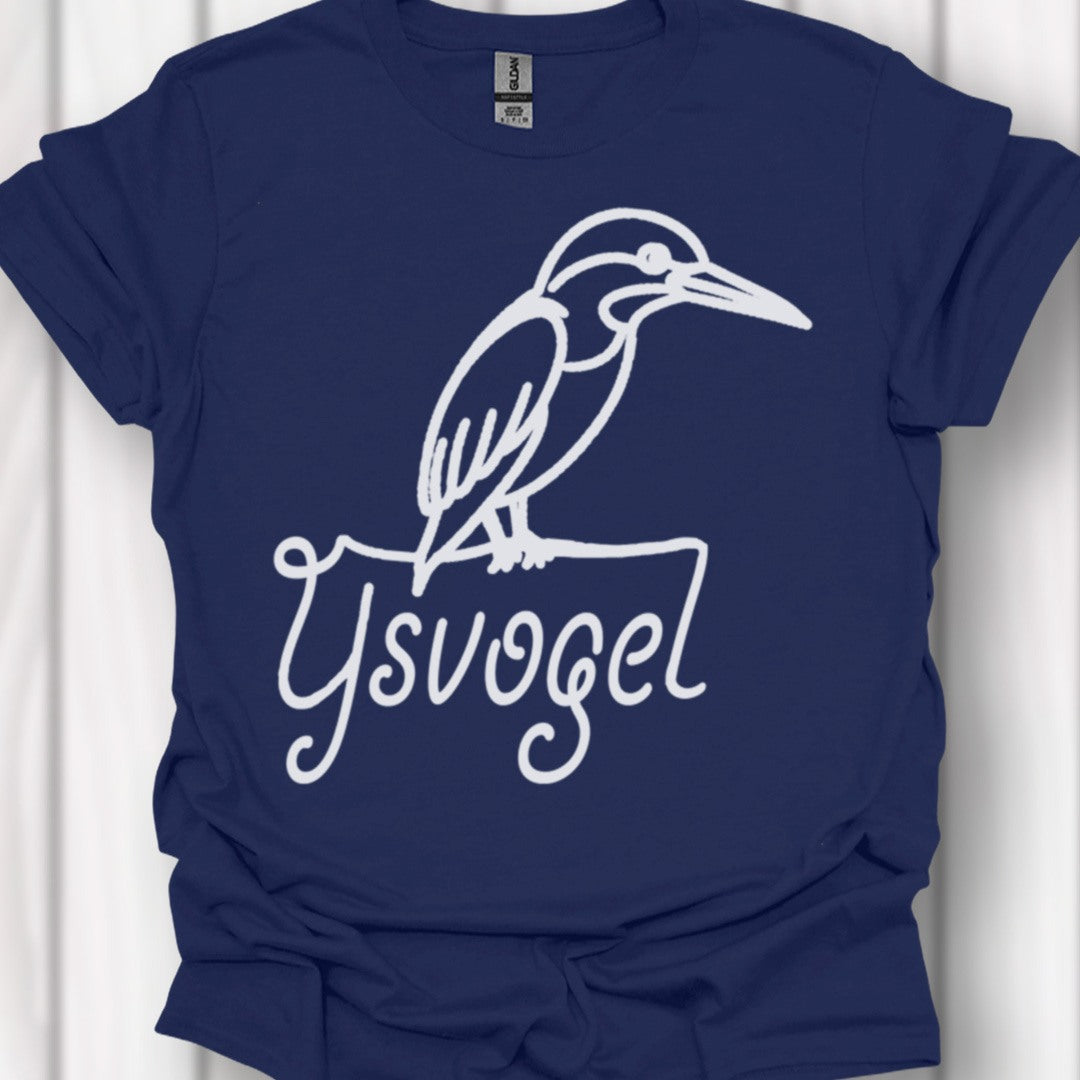 IJsvogel lijntekening wit tijdloos T-shirt