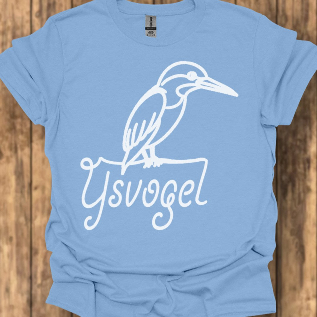IJsvogel lijntekening wit trendy T-shirt