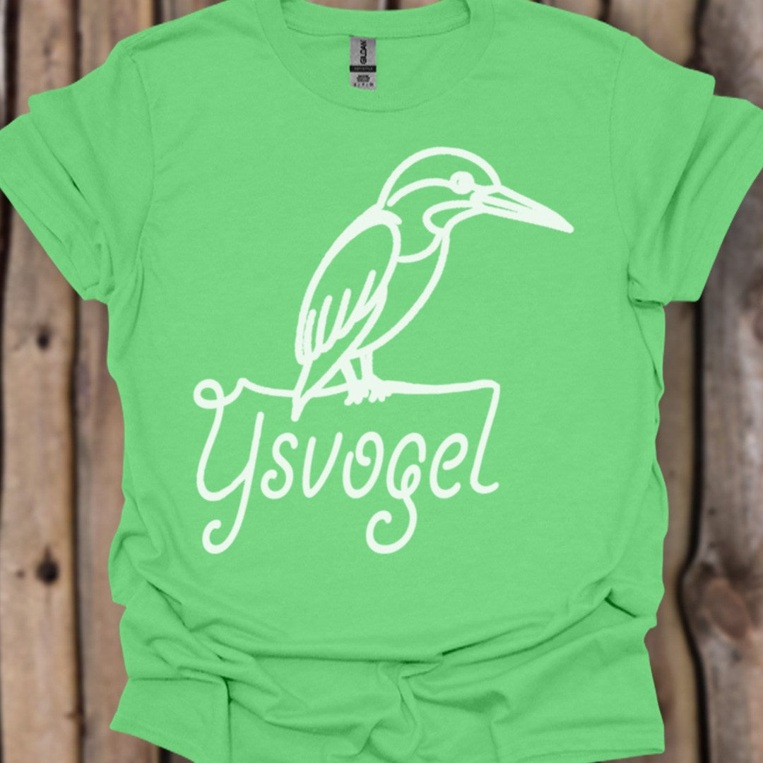 IJsvogel lijntekening wit trendy T-shirt