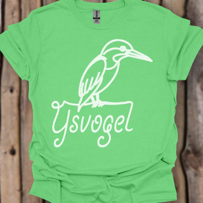 IJsvogel lijntekening wit trendy T-shirt