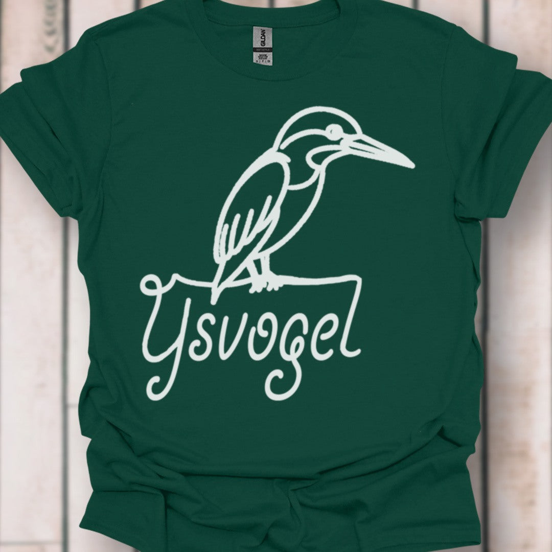IJsvogel lijntekening wit tijdloos T-shirt