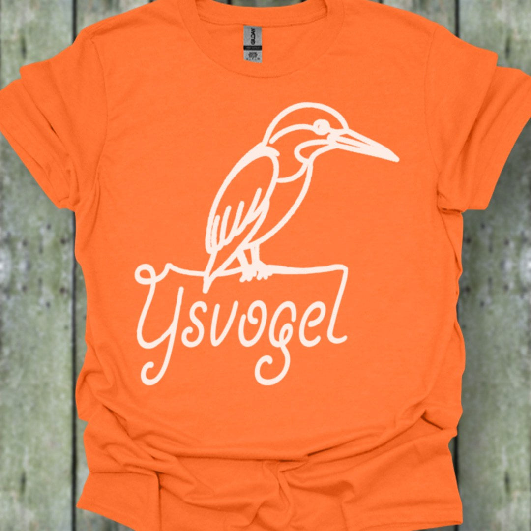IJsvogel lijntekening wit trendy T-shirt