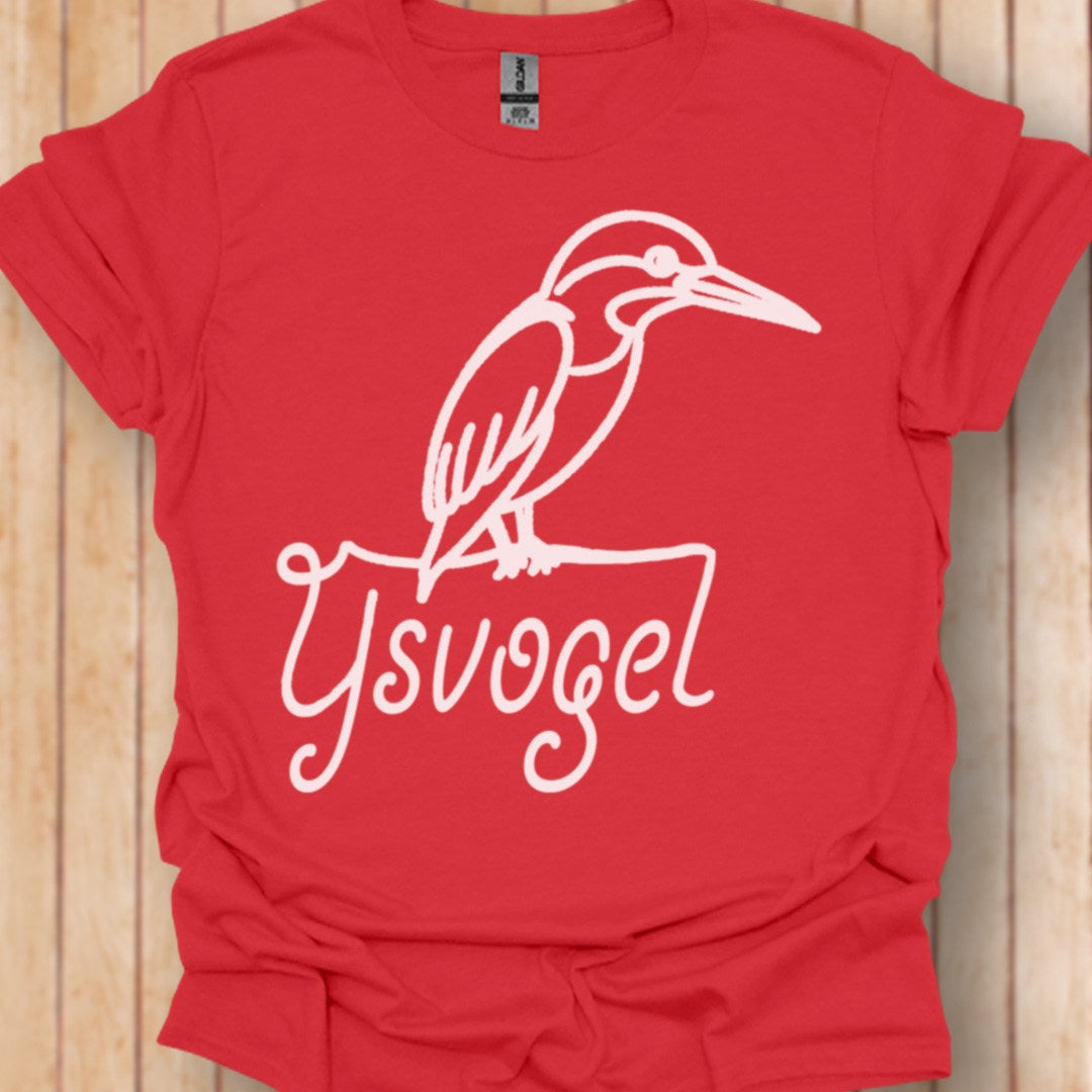 IJsvogel lijntekening wit trendy T-shirt