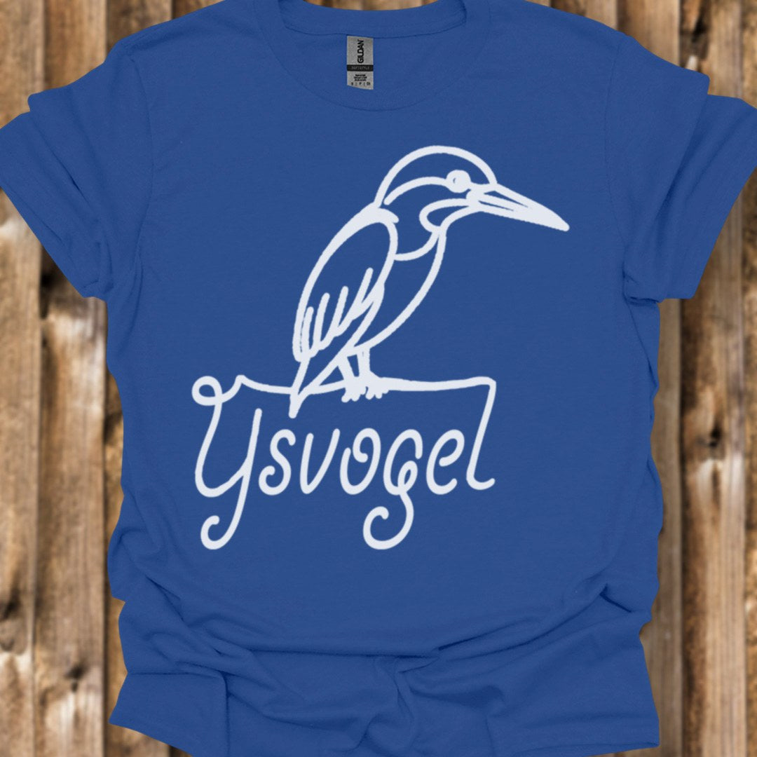 IJsvogel lijntekening wit trendy T-shirt