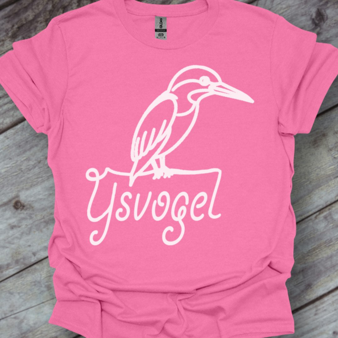 IJsvogel lijntekening wit trendy T-shirt