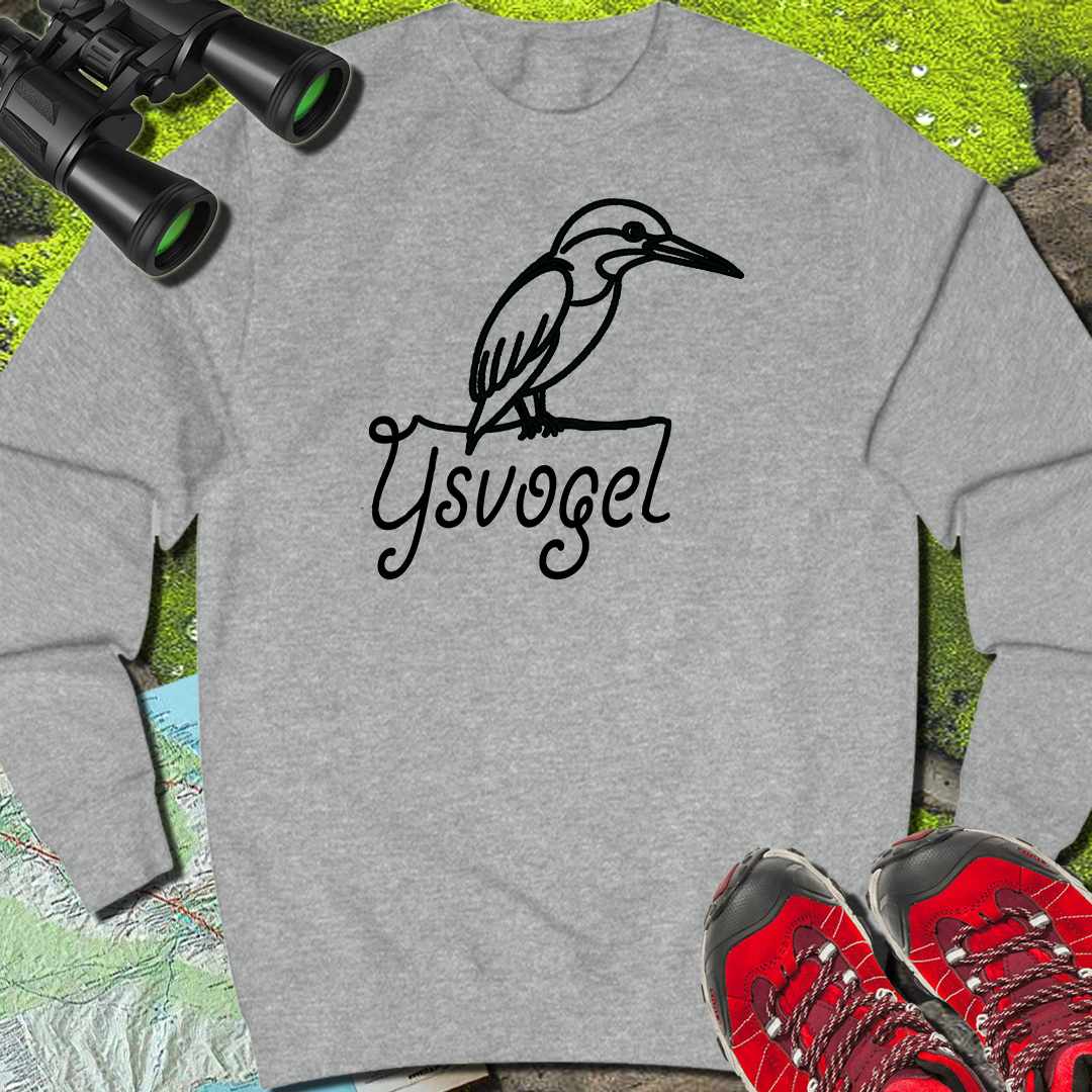 IJsvogel lijntekening zwart sweatshirt