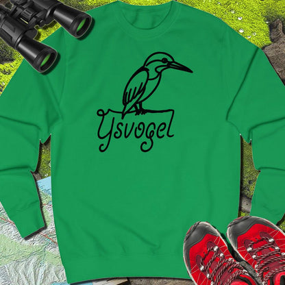 IJsvogel lijntekening zwart sweatshirt