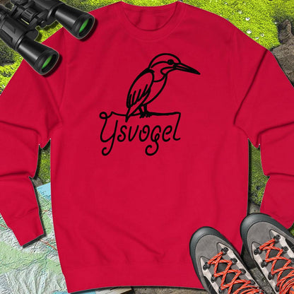 IJsvogel lijntekening zwart sweatshirt