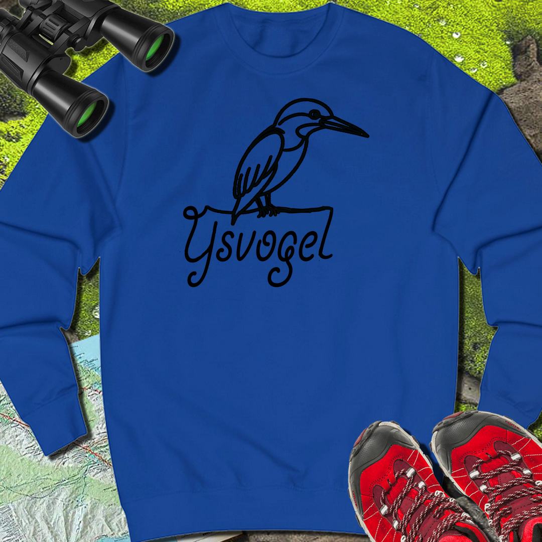 IJsvogel lijntekening zwart sweatshirt