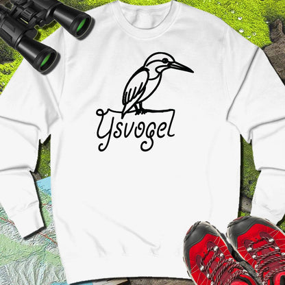 IJsvogel lijntekening zwart sweatshirt