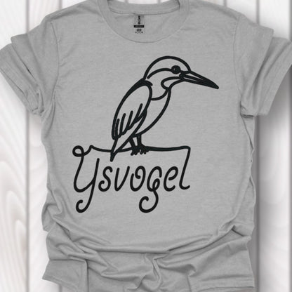 IJsvogel lijntekening zwart tijdloos T-shirt