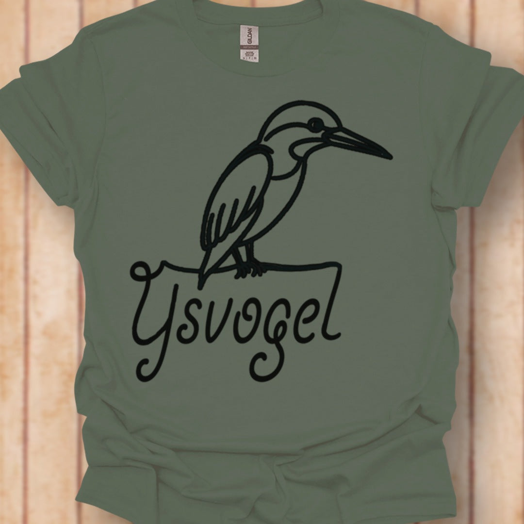 IJsvogel lijntekening zwart tijdloos T-shirt