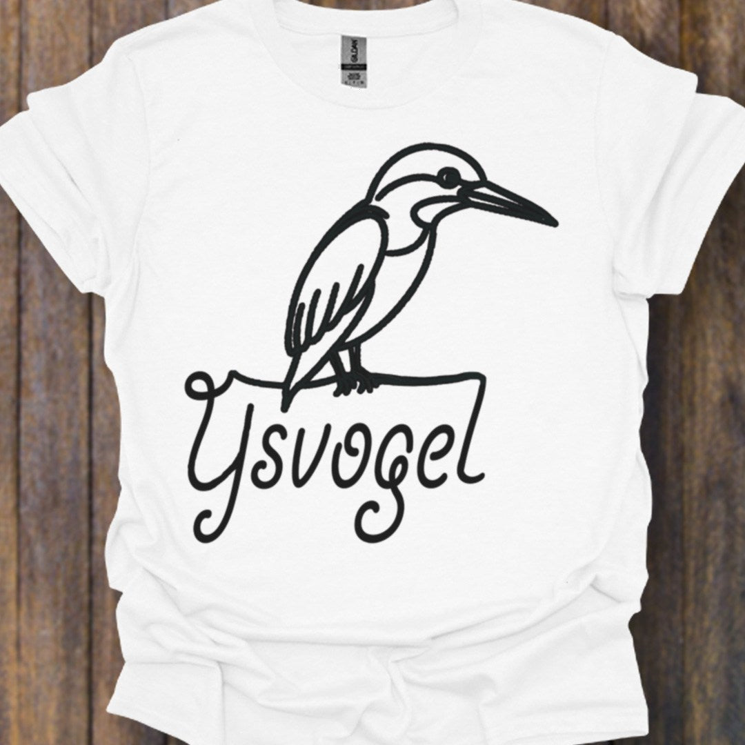 IJsvogel lijntekening zwart tijdloos T-shirt