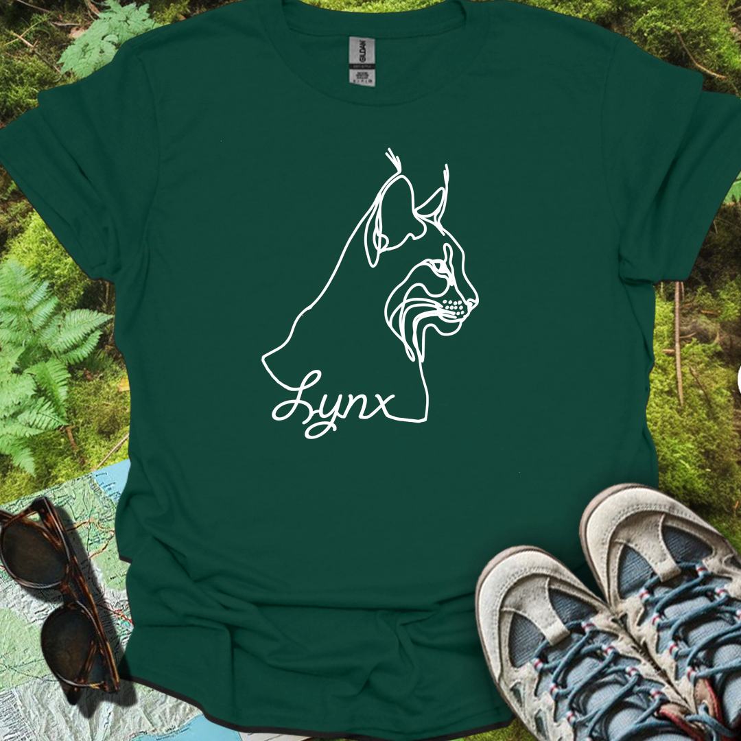 Lynx lijntekening wit tijdloos T-shirt