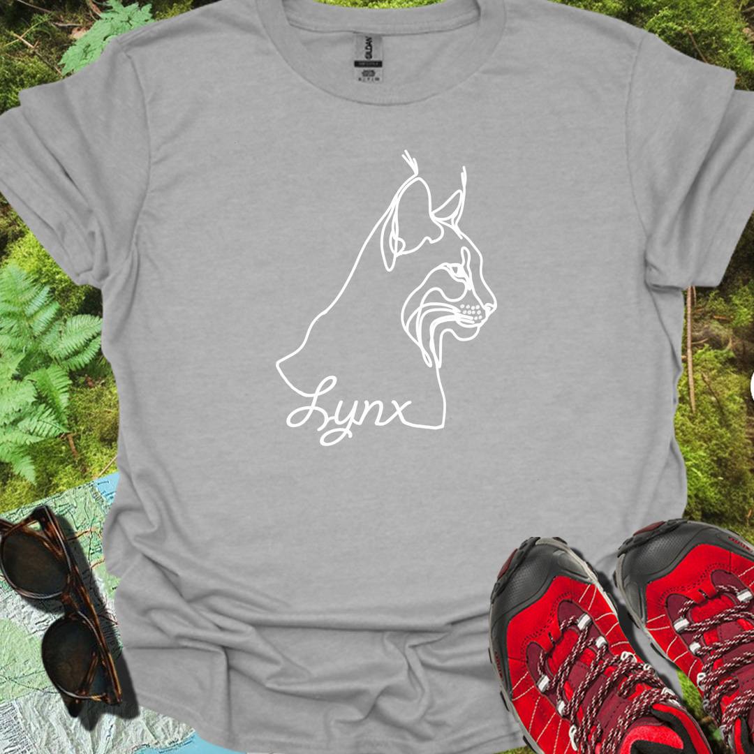Lynx lijntekening wit tijdloos T-shirt