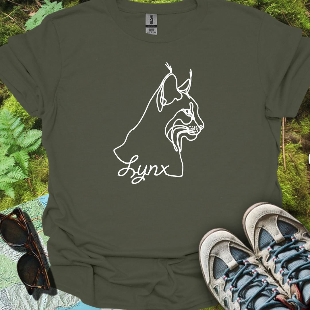 Lynx lijntekening wit tijdloos T-shirt