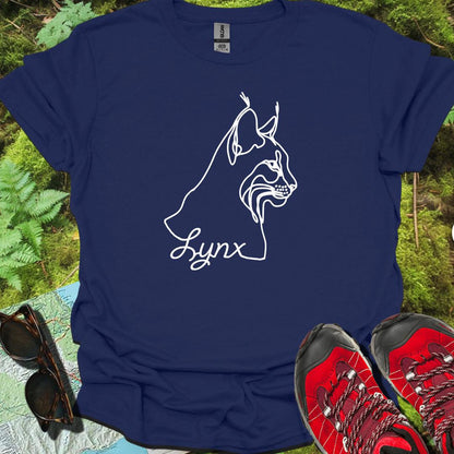 Lynx lijntekening wit tijdloos T-shirt