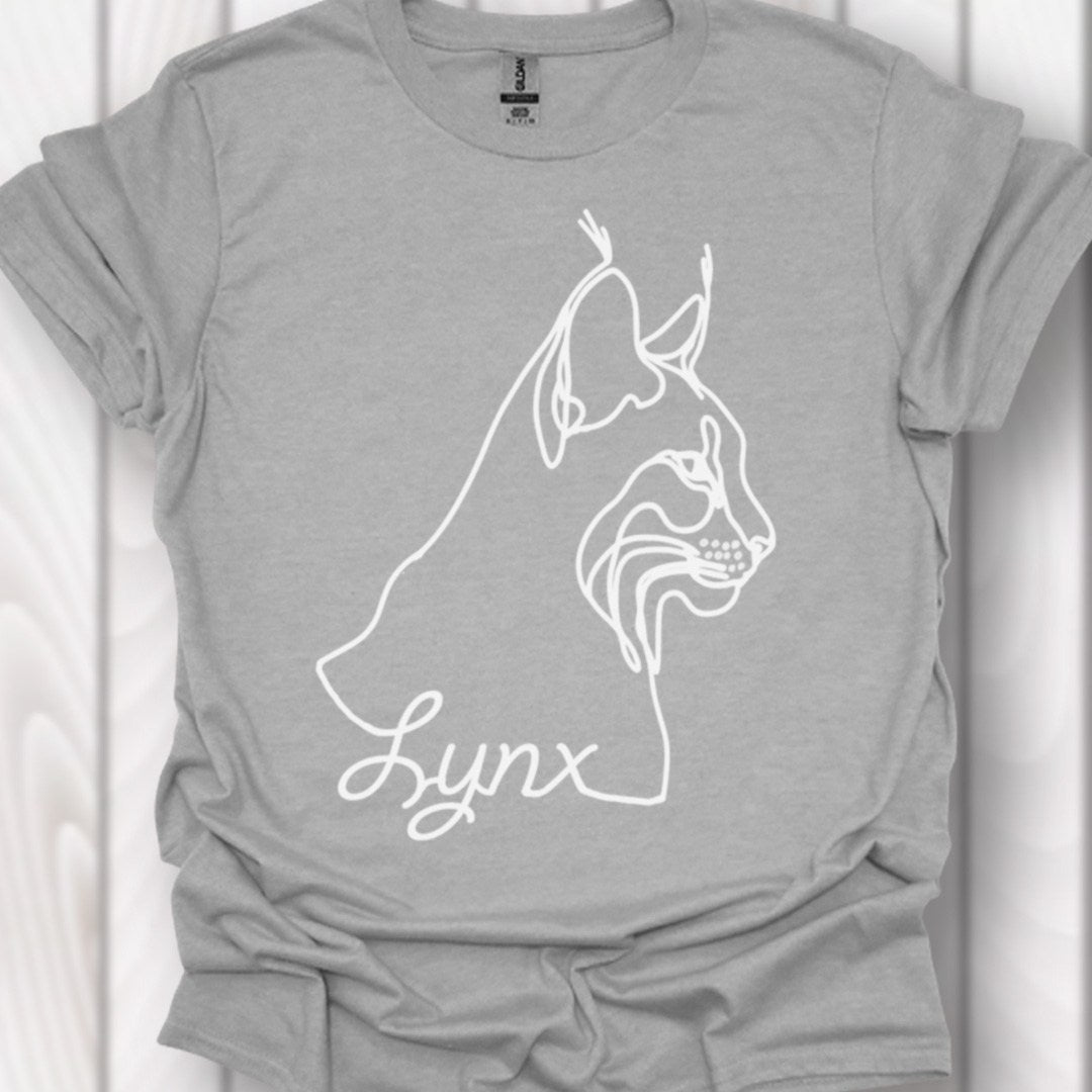 Lynx lijntekening wit tijdloos T-shirt