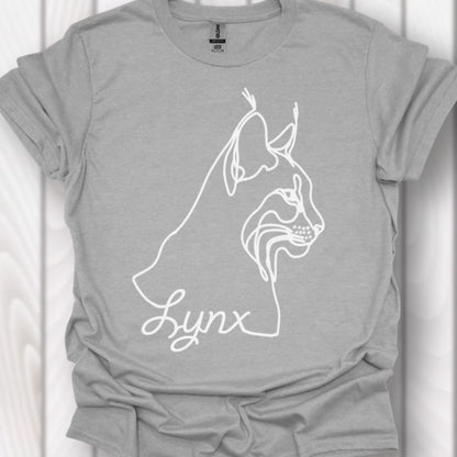 Lynx lijntekening wit tijdloos T-shirt
