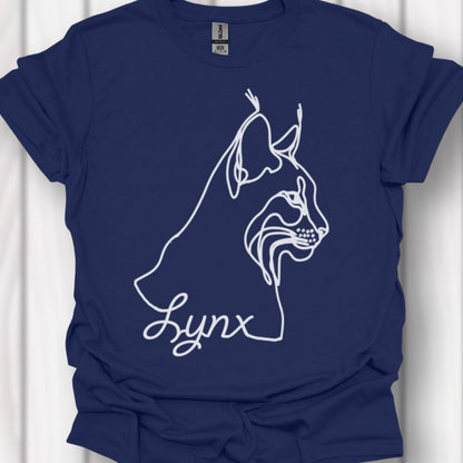 Lynx lijntekening wit tijdloos T-shirt