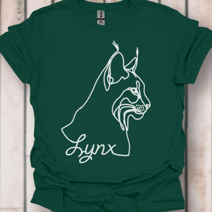 Lynx lijntekening wit tijdloos T-shirt
