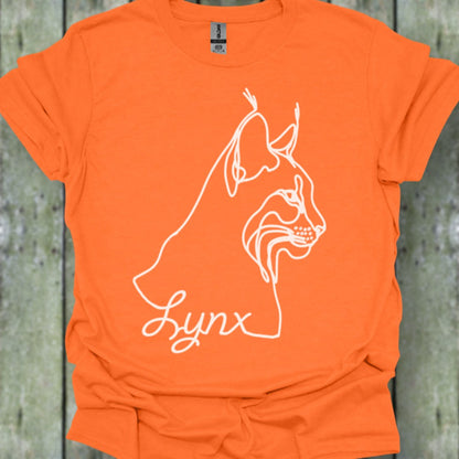 Lynx dessin au trait blanc T-shirt tendance