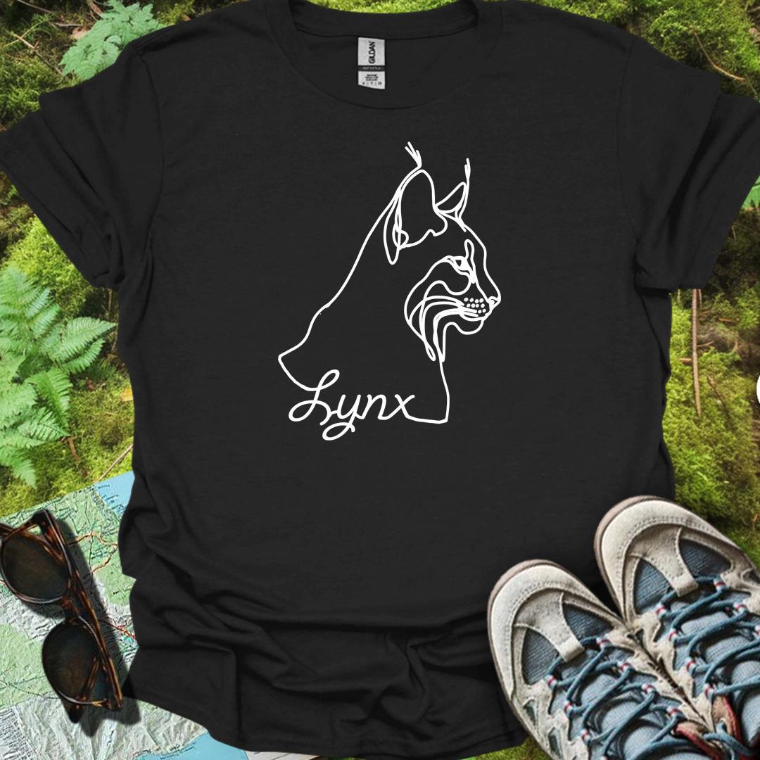 Lynx lijntekening wit tijdloos T-shirt