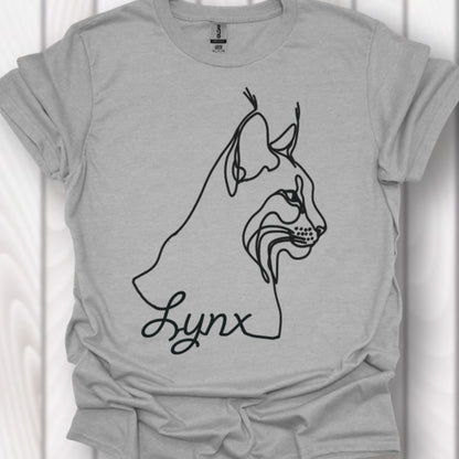 Lynx dessin au trait noir T-shirt intemporel 