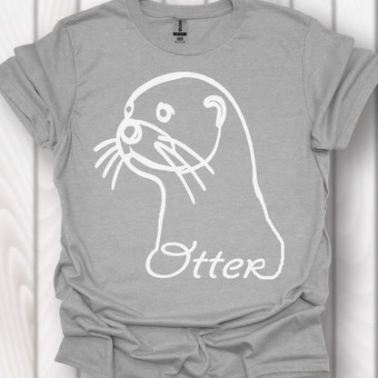 Otter line drawing white timeless T-shirt