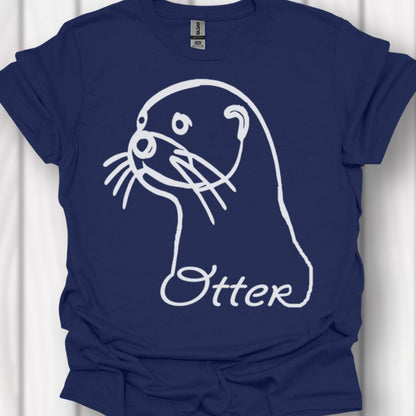 Otter line drawing white timeless T-shirt