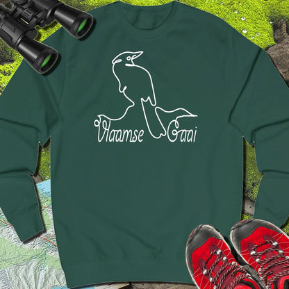 Eurasian jay line drawing white sweatshirt