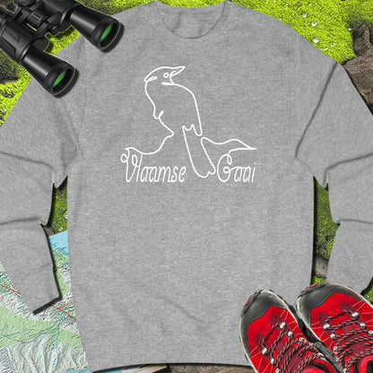 Eurasian jay line drawing white sweatshirt