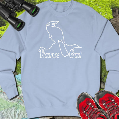Eurasian jay line drawing white sweatshirt
