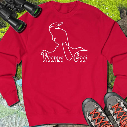 Eurasian jay line drawing white sweatshirt