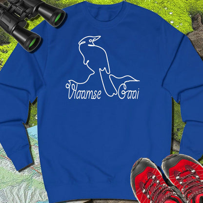 Eurasian jay line drawing white sweatshirt