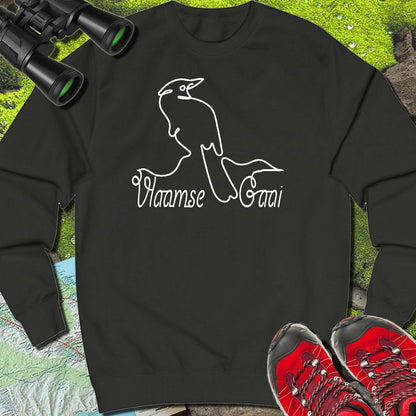 Eurasian jay line drawing white sweatshirt