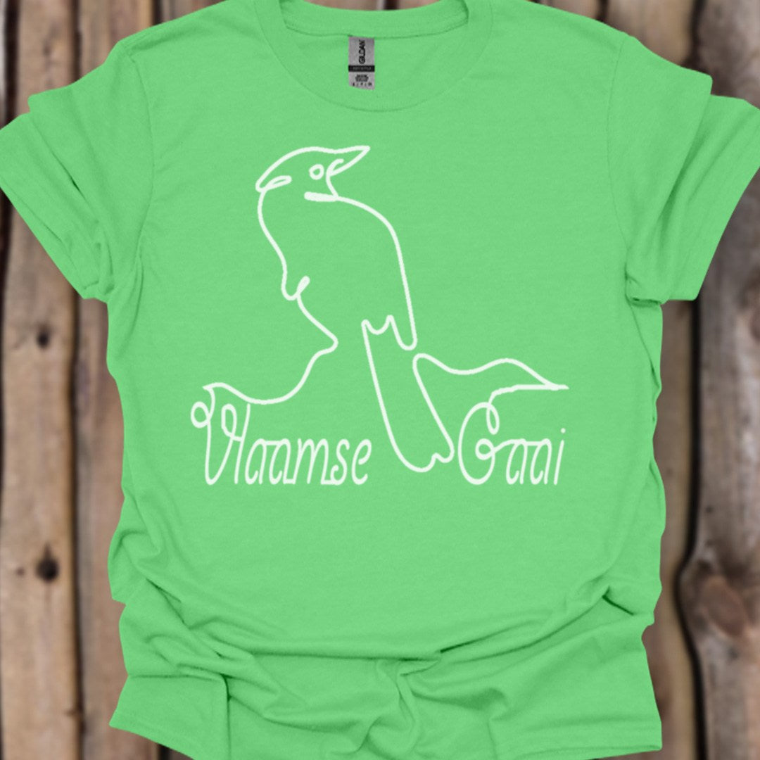 Geai des chênes dessin au trait blanc T-shirt tendance 