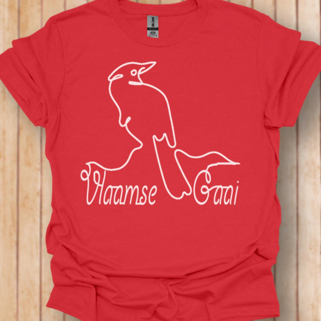 Geai des chênes dessin au trait blanc T-shirt tendance 