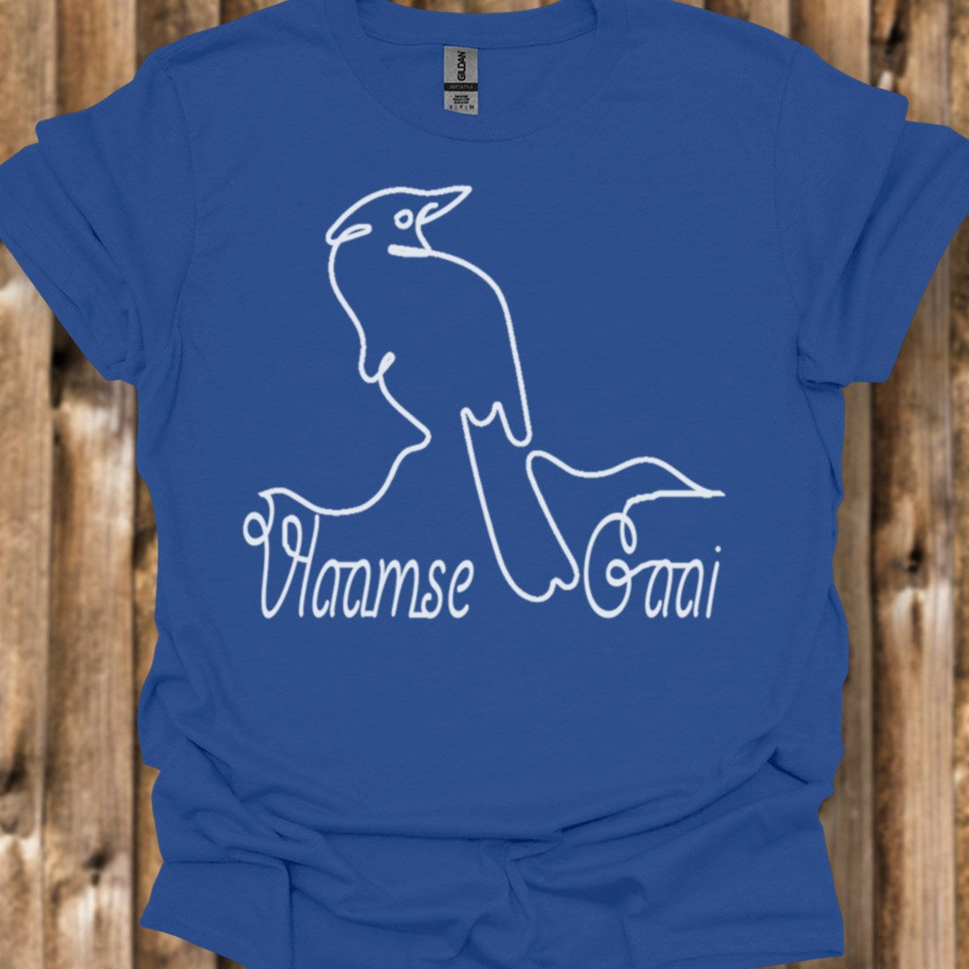 Geai des chênes dessin au trait blanc T-shirt tendance 