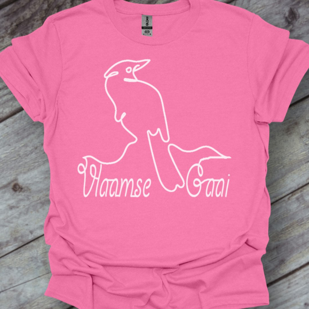 Geai des chênes dessin au trait blanc T-shirt tendance 