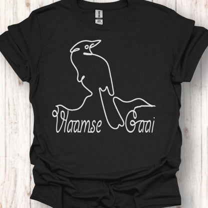 Vlaamse gaai lijntekening wit tijdloos T-shirt