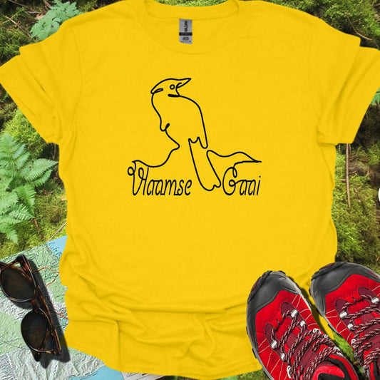 Geai des chênes dessin au trait noir T-shirt tendance 
