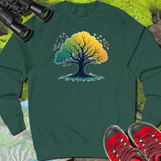 Green-yellow tree sweatshirt