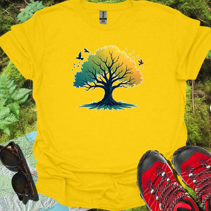 Arbre vert-jaune T-shirt tendance 