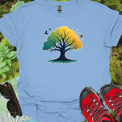 Arbre vert-jaune T-shirt tendance 