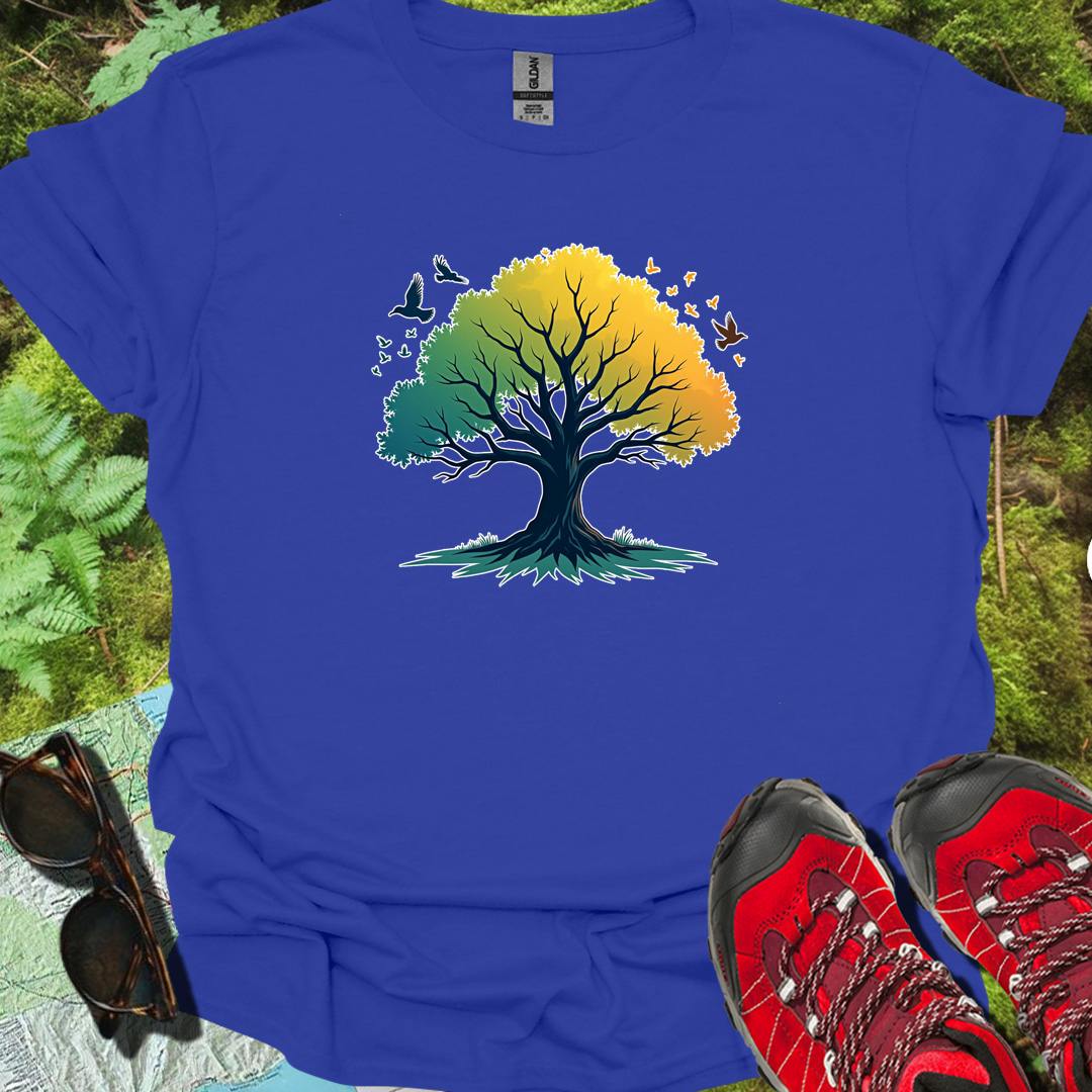 Arbre vert-jaune T-shirt tendance 